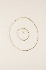 Natural Pearl Bracelet Necklace Set - Gold - lemon blonde boutique