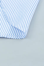 White Button Down Blue Pin Stripe Shirt - lemon blonde boutique