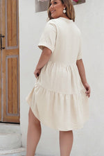 Plus Size Sandy Mid Dress - Sand - lemon blonde boutique