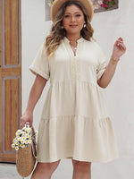 Plus Size Sandy Mid Dress - Sand - lemon blonde boutique